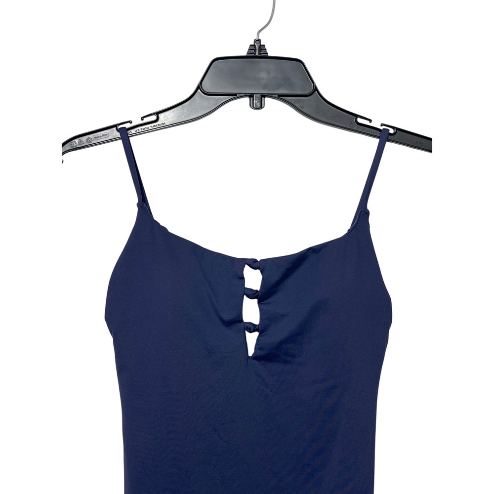 New Lauren Ralph Lauren Navy Blue Keyhole Knot One Piece Swimsuit Size 6 - Picture 6 of 12